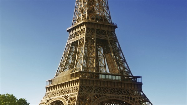 A closeup photo of Eiffel Tower