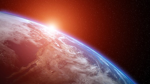 Photo of earth horizon from space