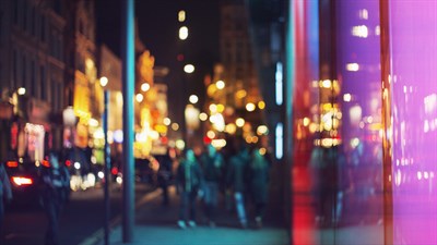 Hazy photo of city life