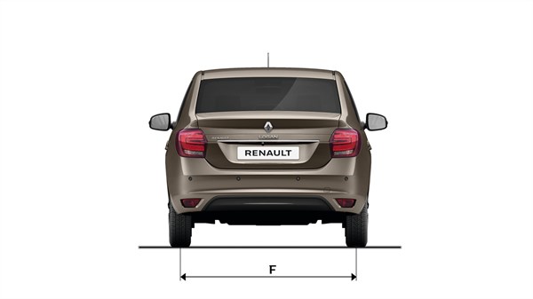 Renault LOGAN - Rear view with dimensions